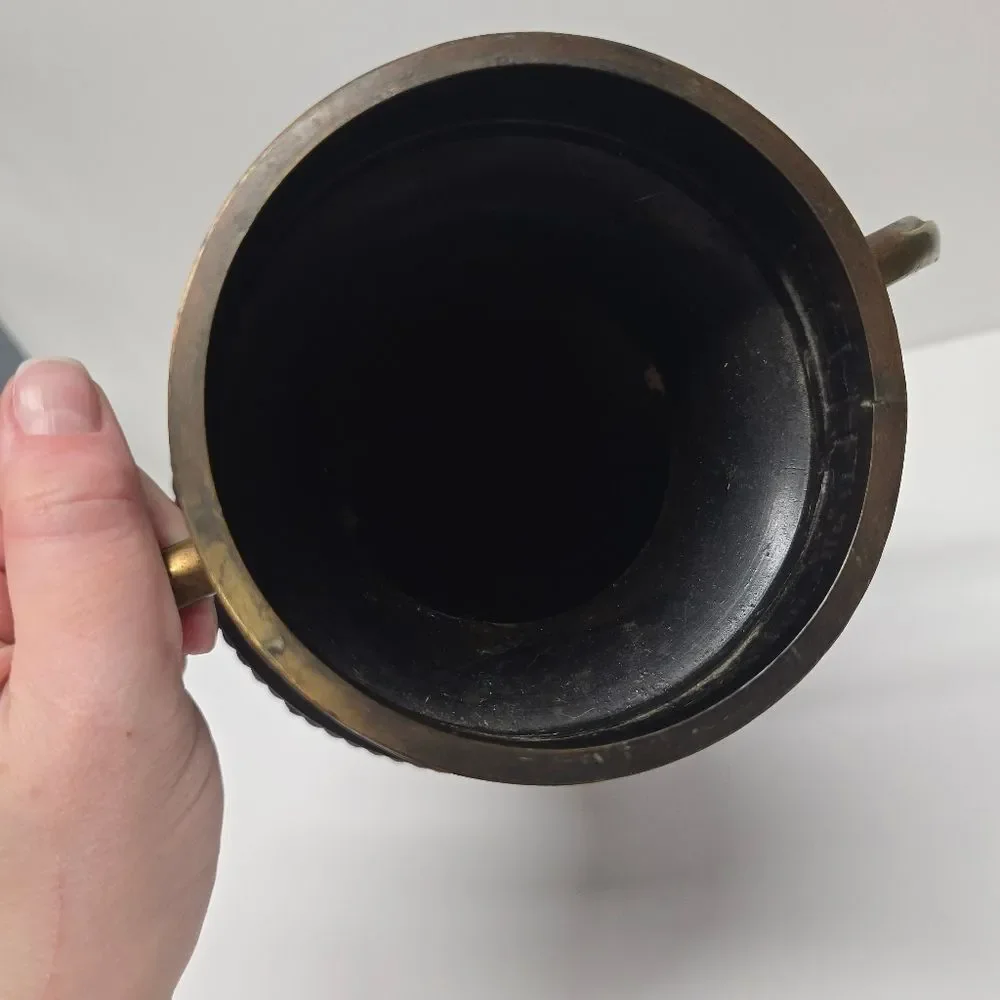 Vintage Large Metal Greek Vase In Antique Style